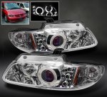 2000 Chrysler Voyager Clear Dual Halo Projector Headlights with Integrated LED