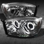 2009 Dodge Ram 3500 Smoked CCFL Halo Projector Headlights with LED