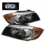 2006 BMW 3 Series Sedan Black CCFL Halo Projector Headlights