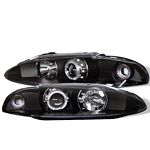 Mitsubishi Eclipse 1995-1996 Black Halo Projector Headlights