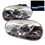 2000 VW Golf Clear Projector Headlights with LED Daytime Running Lights