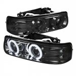 2000 Chevy Tahoe Smoked CCFL Halo Projector Headlights with LED