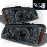 2004 Chevy Avalanche Smoked Projector Headlights Halo LED