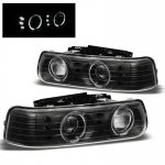 2002 Chevy Tahoe Black Halo Projector Headlights LED DRL