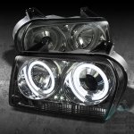 2005 Chrysler 300 Smoked CCFL Halo Projector Headlights with LED