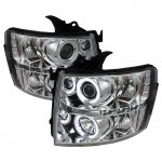 2010 Chevy Silverado Clear CCFL Halo Projector Headlights with LED