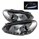 2012 VW Golf GTI Clear Projector Headlights with LED Daytime Running Lights