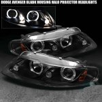 1998 Dodge Avenger Black Dual Halo Projector Headlights with Integrated LED