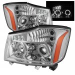 2007 Nissan Armada Chrome Projector Headlights Halo LED