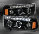 1998 Dodge Ram 2500 Black Halo Projector Headlights with LED DRL