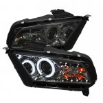 2010 Ford Mustang Smoked CCFL Halo Projector Headlights with LED