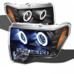 2011 Ford F150 Black CCFL Halo Projector Headlights with LED