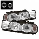1993 BMW 7 Series Clear Dual Halo Projector Headlights