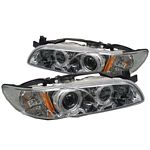 1999 Pontiac Grand Prix Clear Dual Halo Projector Headlights with Integrated LED