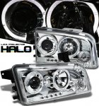 2010 Dodge Charger Clear Halo Projector Headlights with LED