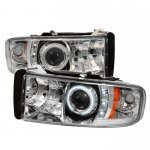 1996 Dodge Ram 2500 Clear CCFL Halo Projector Headlights with LED