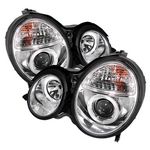 2002 Mercedes Benz E Class Clear Dual Halo Projector Headlights