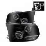 2011 Dodge Ram 2500 Black Smoked Halo Projector Headlights LED DRL