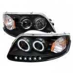 2002 Ford Expedition Black CCFL Halo Projector Headlights with LED