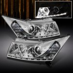 Chevy Cruze 2011-2012 Clear Halo Projector Headlights with LED DRL