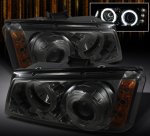 2006 Chevy Avalanche Smoked CCFL Halo Projector Headlights with LED