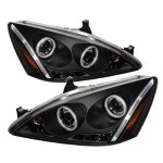 2005 Honda Accord Black CCFL Halo Projector Headlights with LED DRL