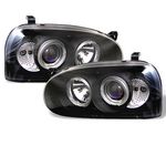 1994 VW Golf Black Halo Projector Headlights with Integrated LED