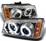 2006 Chevy Avalanche Clear CCFL Halo Projector Headlights with LED