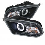 2012 Ford Mustang Black CCFL Halo Projector Headlights with LED