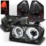 2007 Chrysler 300 Smoked CCFL Halo Headlights and LED Tail Lights