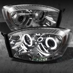 2008 Dodge Ram Smoked CCFL Halo Projector Headlights with LED