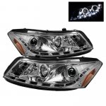 2009 Honda Accord Sedan Clear Halo Projector Headlights with LED DRL