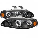 1992 Honda Civic Black Dual CCFL Halo Projector Headlights