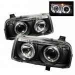 1995 VW Jetta Black Halo Projector Headlights with LED