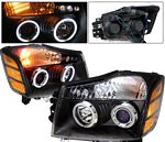 2006 Nissan Titan Black Projector Headlights CCFL Halo LED