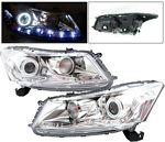 2008 Honda Accord Sedan Projector Headlights Chrome CCFL Halo LED DRL