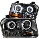 2010 Chrysler 300 Black Projector Headlights with CCFL Halo and LED