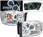 2008 Dodge Ram Clear Projector Headlights with CCFL Halo and LED