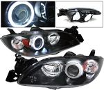 Mazda 3 Sedan 2004-2008 Black Projector Headlights CCFL Halo