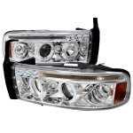 1995 Dodge Ram 2500 Clear LED Eyebrow Projector Headlights with Halo