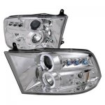 2017 Dodge Ram 2500 Clear Dual Halo Projector Headlights with LED