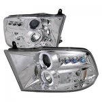 2016 Dodge Ram 2500 Clear Dual Halo Projector Headlights with LED