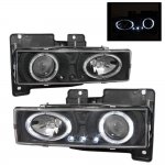 1991 GMC Sierra 2500 Black Projector Headlights with Halo and LED