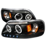 2001 Ford Expedition Black Halo Projector Headlights with LED Eyebrow