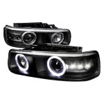 2000 Chevy Tahoe Projector Headlights Black Halo LED
