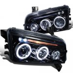 2008 Dodge Charger Smoked Projector Headlights with LED