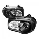 2010 Chrysler 300C Projector Headlights LED DRL Black