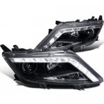 Ford Fusion 2010-2012 Black Projector Headlights LED DRL