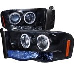 2003 Dodge Ram 3500 Smoked Dual Halo Projector Headlights with LED