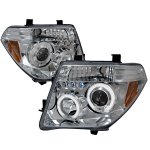 Nissan Frontier 2005-2008 Clear Dual Halo Projector Headlights with LED